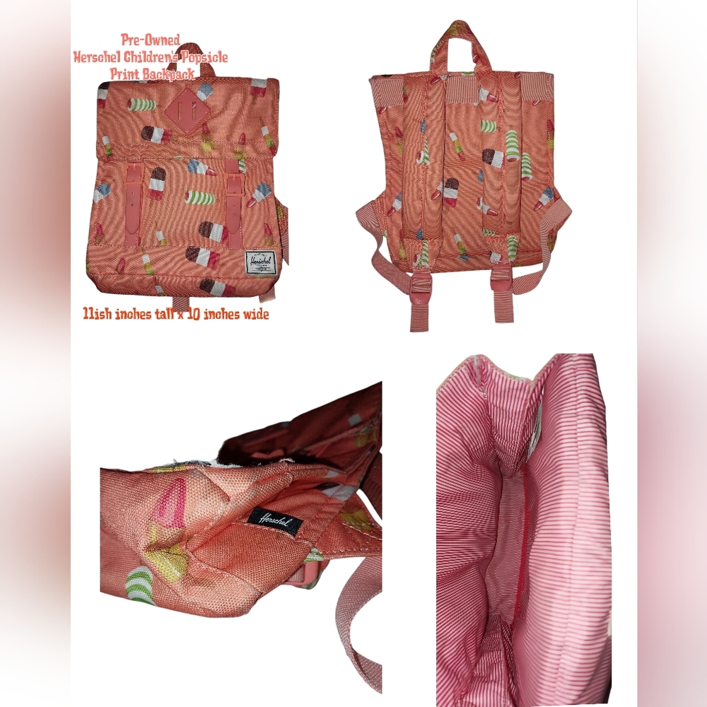 Kids Children's Boys Girls Herschel Small Backpack Bookbag And Orange Popsicle